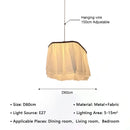 Ljojo Minimalist White Fabric Pendant Lamp | Wabi Sabi LED Indoor Lighting Fixtures