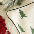 Embroidered Christmas Trees Pillow Cover with Velvet Piping - Ljojo Brand