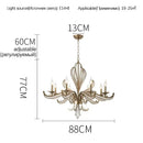 Crystal Chandelier Pendant Lighting for Bedroom Living Room - American Retro Candle Design LED Lamp