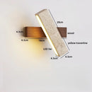 Ljojo LED Wall Light Mirror Stone Wood Wall Art Decor Bedroom Lamp