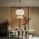 Ljojo Minimalist Silk Chandelier: Nordic Wabi Sabi Pendant Light Fixture