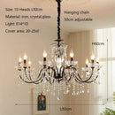 American Retro Black E14 Crystal Chandelier by Ljojo- Artful Living Room Ceiling Pendant Lights