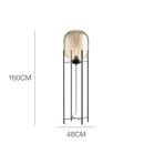 Nordic Style Smoke-Gray Glass Floor Lamp Industrial Indoor Lighting for Living Room Bedroom by Ljojo