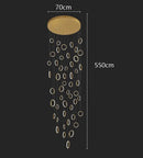 Ljojo LED Ring Pendant Chandelier | Adjustable Hanging Cables | Gold/Black | Home Dining Living Room