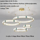 Ljojo Modern Lustre Crystal Led Chandelier Dimmable Pendant Lamp for Living Dining Bedroom