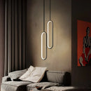 Ljojo LED Pendant Chandelier, Modern Minimalist Gold Black Hanging Lamp