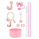 Ljojo 10pcs Tumbler Accessories Set: Straw, Cover, Cap, Boot, Stopper, Keychain, Sticker