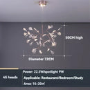 Nordic Rose Gold Firefly Chandelier Pendant Lamp for Living Room by Ljojo