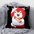 Ljojo Lucky Cat Mount Fuji Art Cushion Cover - Japanese Style Throw Pillow