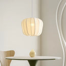 American Wabi Sabi Fabric Pendant Light by Ljojo | White Cloth Chandelier for Home Bar Dining Room
