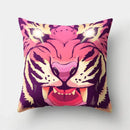Ljojo Lion Tiger Head Pillowcase for Home Decor - Soft and Stylish Animal Cushion Cover