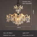 American Retro Crystal Pearl Lustre Chandeliers for Living Room by Ljojo