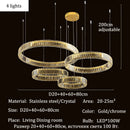 Crystal LED Chandelier with Remote Control for Villa Staircase | Ljojo Luxurious Hollow Design