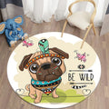 Ljojo Lion Cartoon Animal Round Carpet for Living Room Children's Bedroom