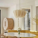 Linen Fabric Medieval Cream Chandelier for French Countryside Revival by Ljojo