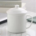 Ljojo 500ML Bone  Tumbler with Lid, Pure White Ceramic Coffee Mug