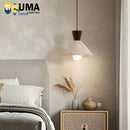 Modern Travertine Wood Pendant Light LED Hanging Chandelier for Dining Room Kitchen Island Bedroom by Ljojo