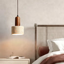 Ljojo Retro Yellow Stone Pendant Lamp Modern LED Lighting for Bedroom Dining Room