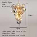 Gold LED Glass Hanging Chandelier - European High-end Ceiling Decor by Ljojo
