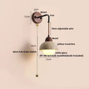 Ljojo LED Wall Sconce Light Fixture Yellow Travertine Stone Wood Nordic Design