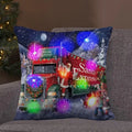 Ljojo LED Retro Santa Christmas Lights Pillowcase Home Decor 45x45