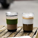Ljojo 460ml Ins Style Coffee Mug with Lid for Bubble Tea Juice Milk
