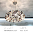 Ljojo Luxury Gold Lattice Crystal Pendant Chandelier - Modern Living Room Decor Statement Piece