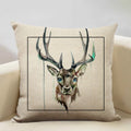 Elk Animal Cushion Cover Sofa Decor Pillow Case Linen Home Decor Ljojo