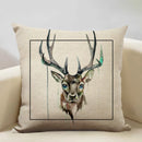 Elk Animal Cushion Cover Sofa Decor Pillow Case Linen Home Decor Ljojo