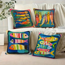 Colorful Fish Pattern Pillow Cover by Ljojo - Sofa Bedroom Car Cushion Cover