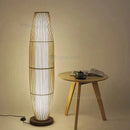 Ljojo Art Chinese Floor Lamp Retro Bamboo Weaving Living Room Tea Room Classic Lighting