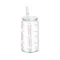 Ljojo 16oz Cherry Bow Plastic Cup with Straw Lid - Holiday Drinkware Gift