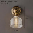 Ljojo American Classic Old Copper Wall Lamp Brass LED Home Decor Indoor Parlor Sconce