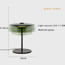 Green Glass Table Lamp for Home Office Bedroom Nightstand, Ljojo Luxury Desk Light