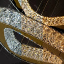 Ljojo Luxury Crystal Chandelier for Living Room - Modern Statement Pendant Light Fixture