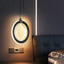 Crystal Pendant Lamp Modern Design Minimalist Black Frame for Bedroom Living Room by Ljojo