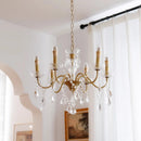 Ljojo French Retro Crystal E14 Pendant Lights Gold Luxury Chandeliers Bedroom Lamps