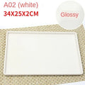 Ljojo Melamine European Rectangle Plate Set Glossy Wood Grain Finish