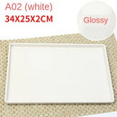 Ljojo Melamine European Rectangle Plate Set Glossy Wood Grain Finish