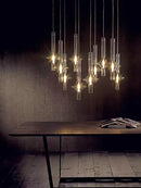 Ljojo Glass Tube Pendant Light Modern Dining Room Chandelier Kitchen Hanging Lamp