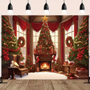 Christmas Day Party Background Cloth Tree Wall Tapestry for Home & Outdoor Photography by Ljojo