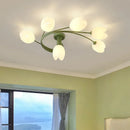 Modern Nordic Cream Chandelier Pendant Light for Living Room Bedroom by Ljojo