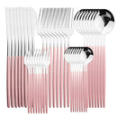 Ljojo 40Pcs Stainless Steel Cutlery Set for Dining and Kitchen