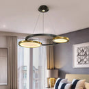 Ljojo Minimalist Glass Multi Ring Chandelier - Dimmable Living Room Lighting