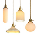 Japanese Style Ceramic Chandelier LED Pendant Lighting Brass Holder by Ljojo