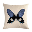 Butterfly Cotton Linen Throw Pillow Cover for Home & Car Decor - Ljojo