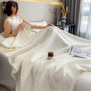 Ljojo 100% Cotton Muslin Throw Blanket - Lightweight Breathable Boho Throws
