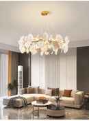 Ljojo Luxury Lotus Leaf Chandelier: Elegant Lighting for Home, Hotel, and Dining Area