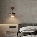Ljojo LED Wall Sconce Light Fixture Yellow Travertine Stone Wood Nordic Design