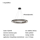 Ljojo Modern Glass Circle Led Chandeliers Dimmable Pendant Lights for Living Room